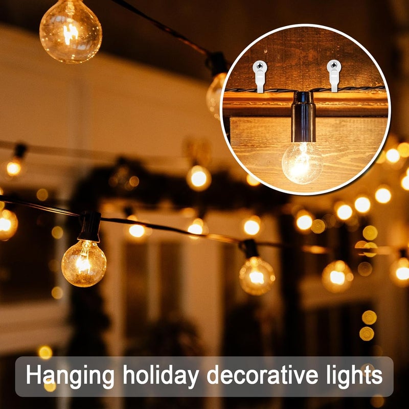 DINGEE Screw in Hooks - Stainless Steel Light Hanger Hooks for Outdoor String Lights, White Small Hooks for Patio, Plants, Wind Chimes - 12 Pack - Image 2